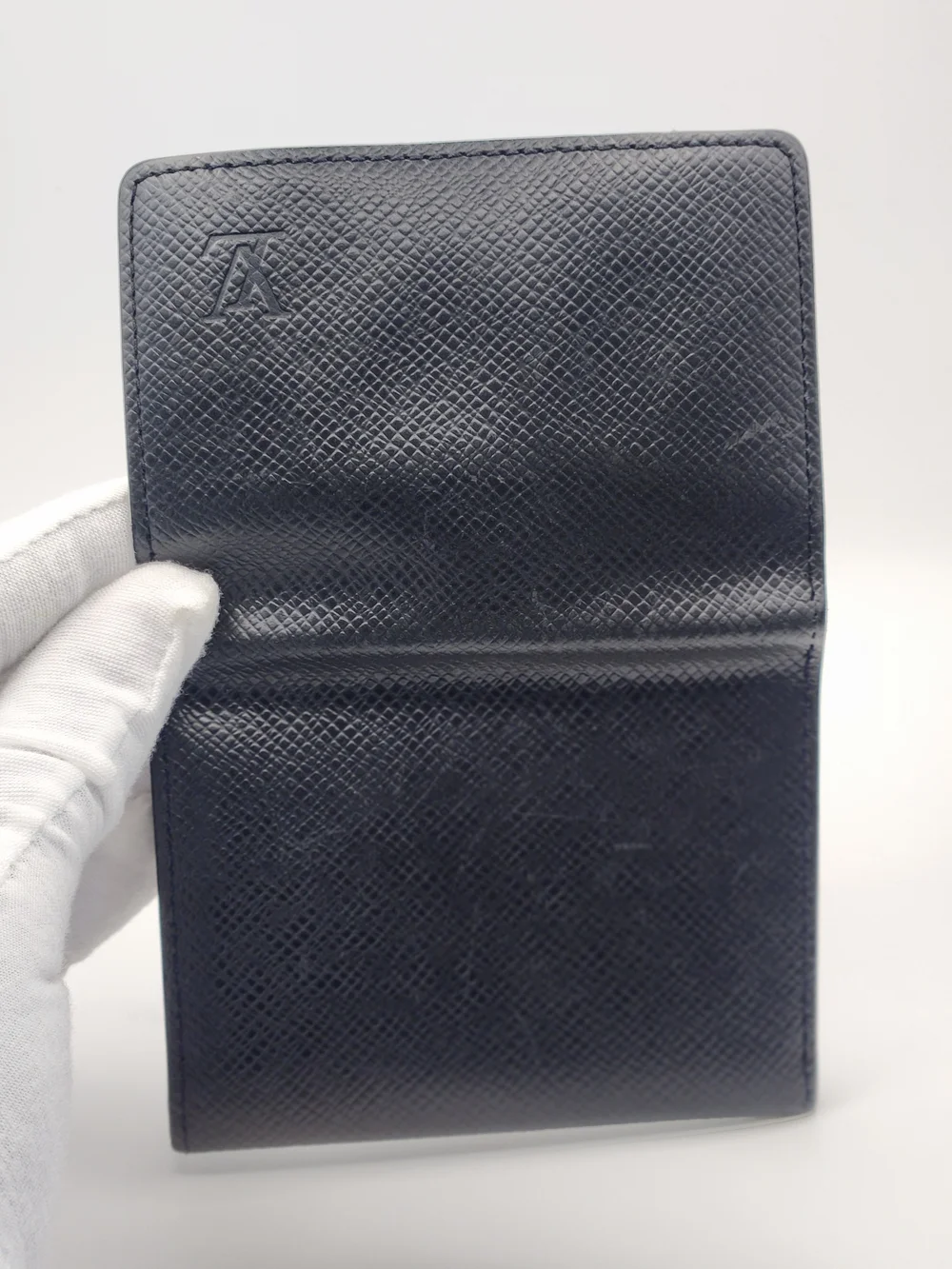 Louis Vuitton Black Taiga Leather Envelope Card Holder Wallet With Dustpouch